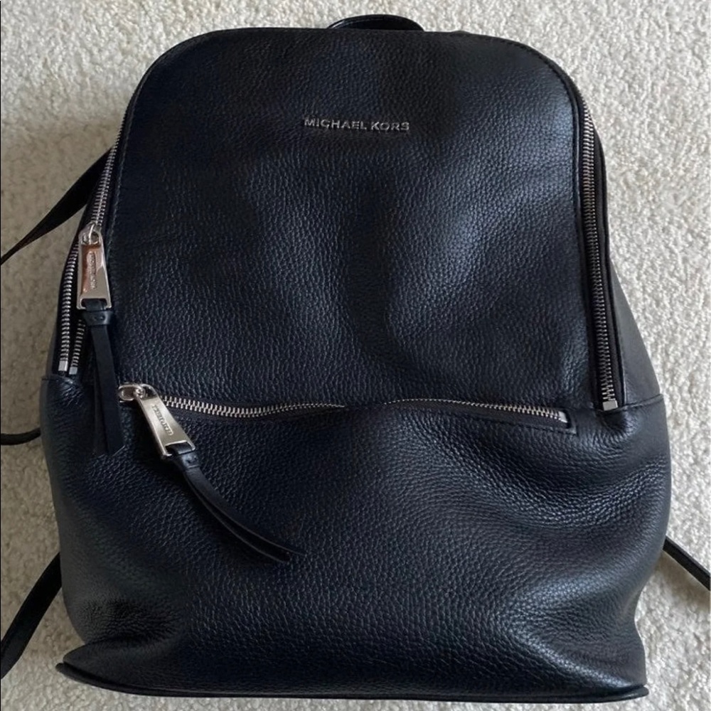 Michael Kors Toby medium leather black backpack